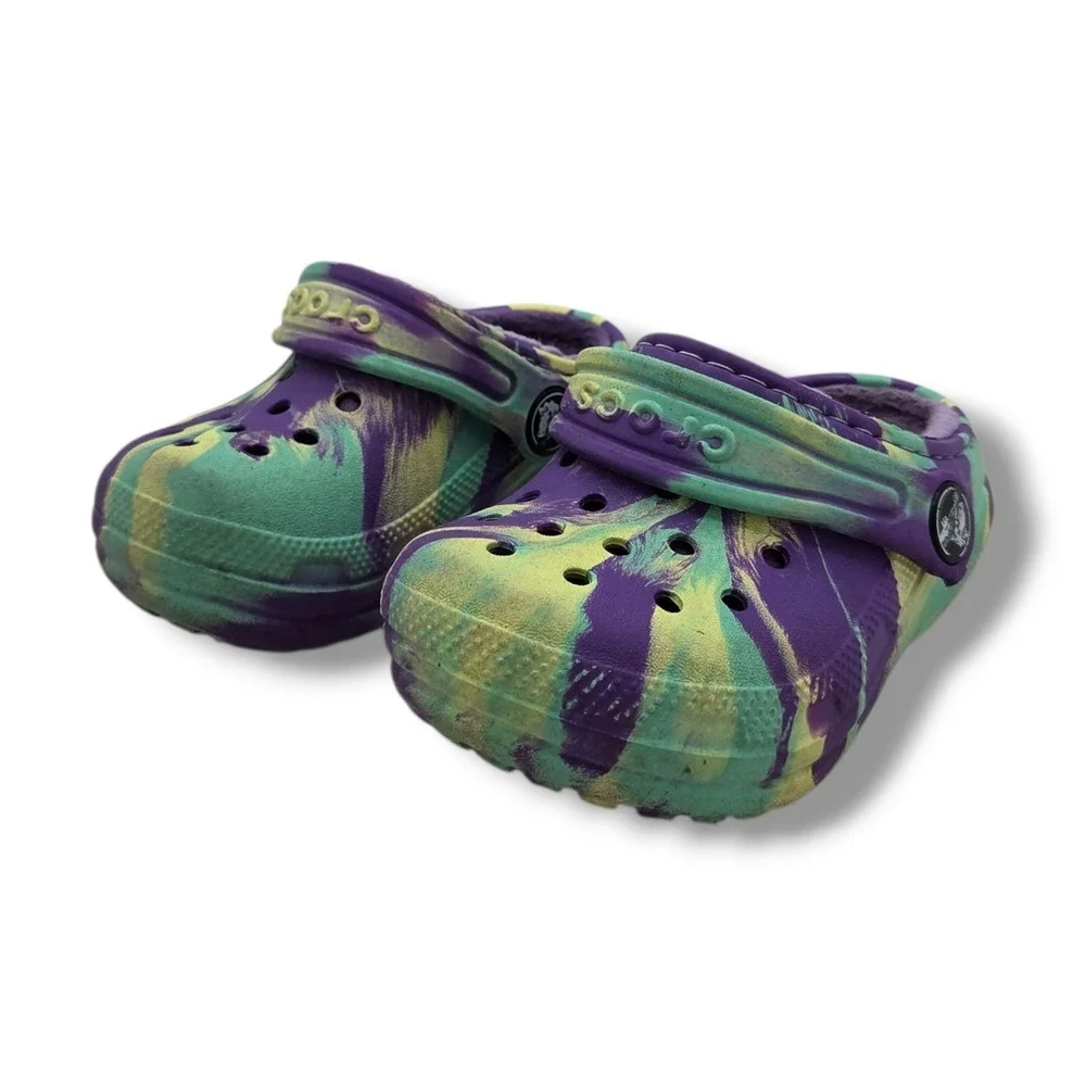 Crocs Classic Lined Clog Child 5 Tie Dye Slip On
